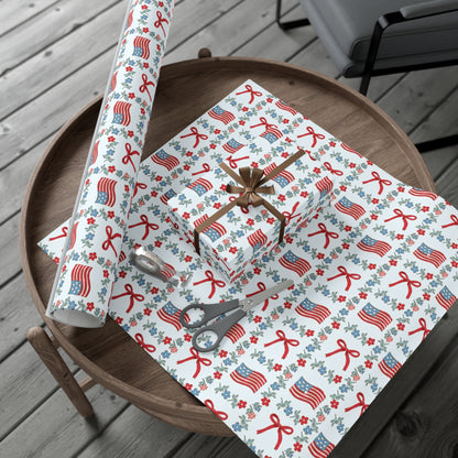 Summer Patriotic Coquette Wrapping Paper