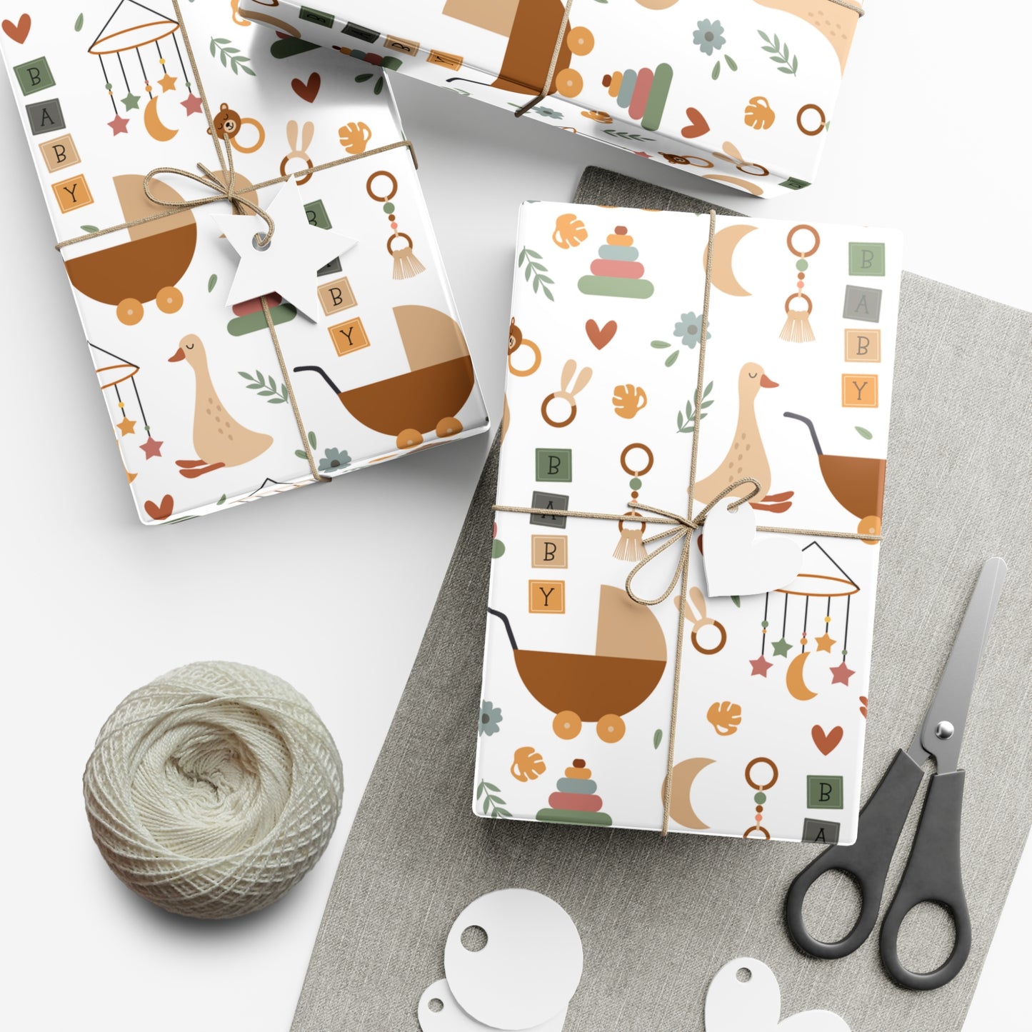 Boho Neutral Baby Shower Wrapping Paper