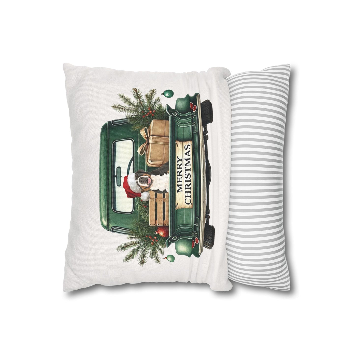 Christmas Truck Swissy Pillow Cover, Double Sided Print