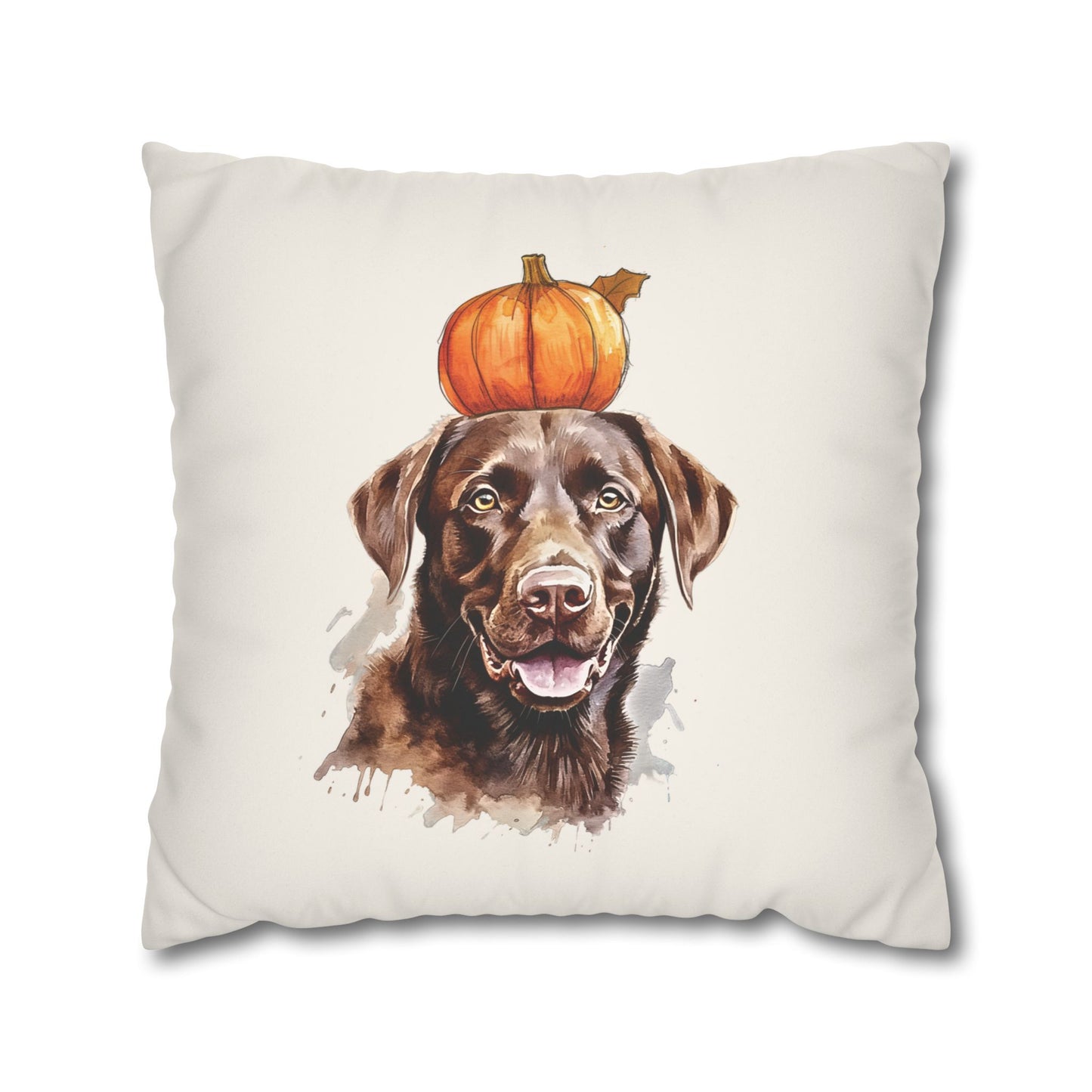 Premium "Faux Suede" Fall Chocolate Labrador Pillow Cover