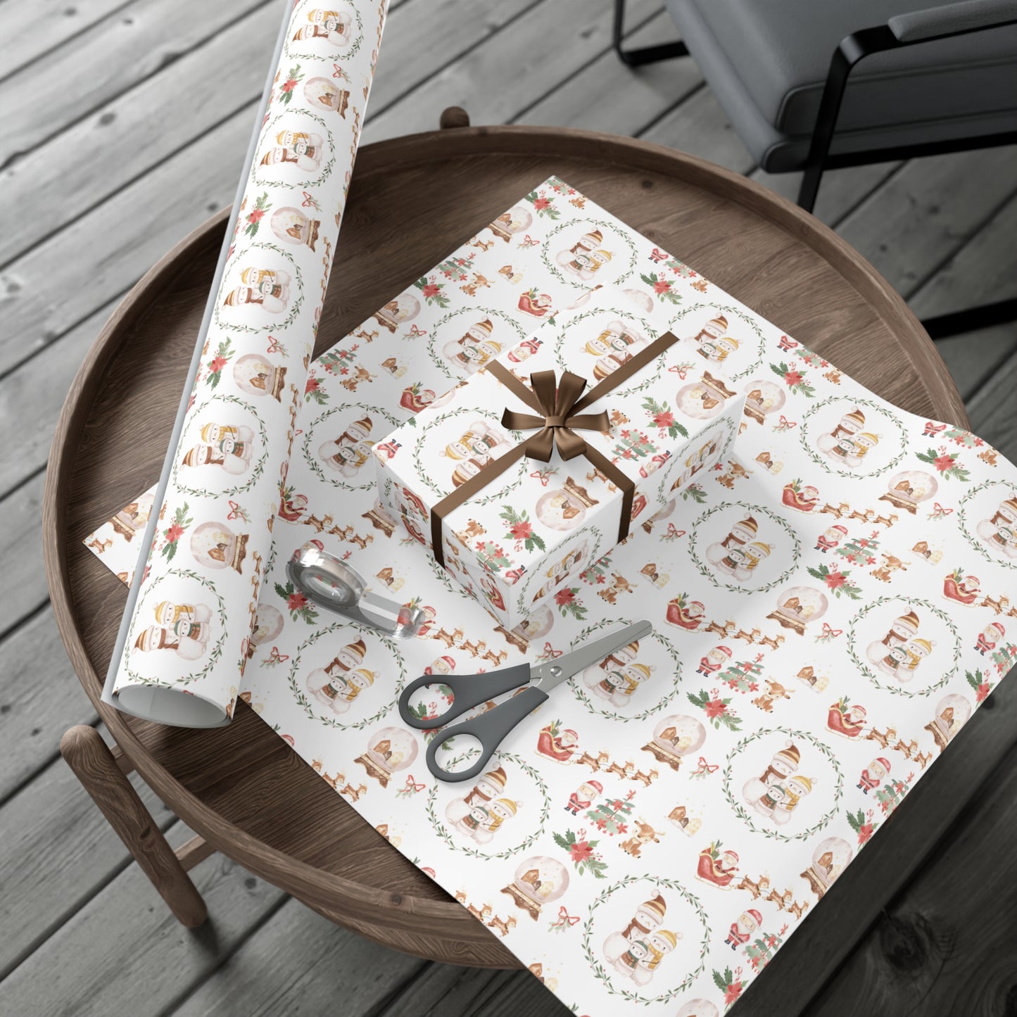 Snowman Family Christmas Wrapping Paper