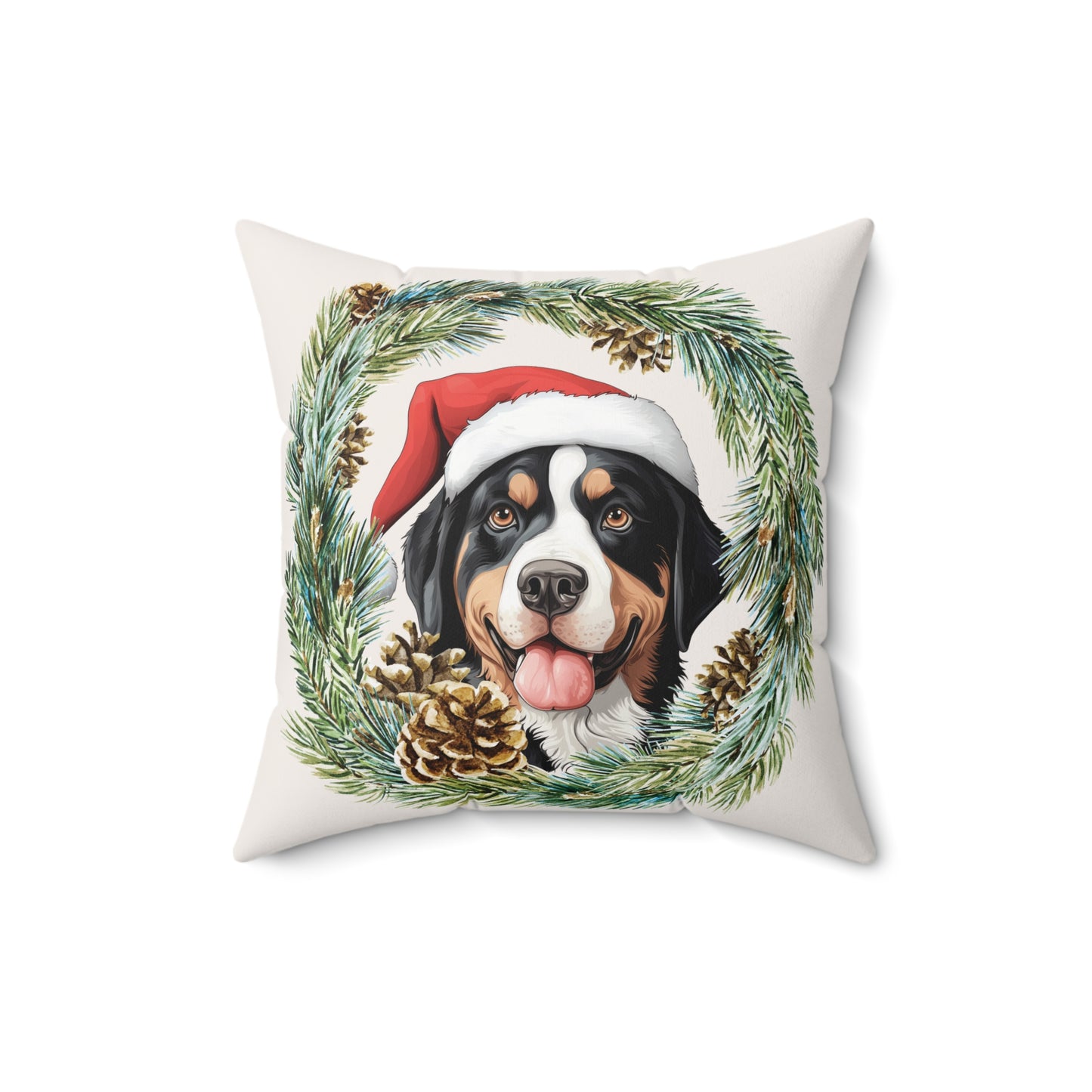 Swissy Double Sided, 2 Different Christmas designs, Throw Pillow, GSMD Christmas, Greater Swiss Mountain Dog Christmas Decor