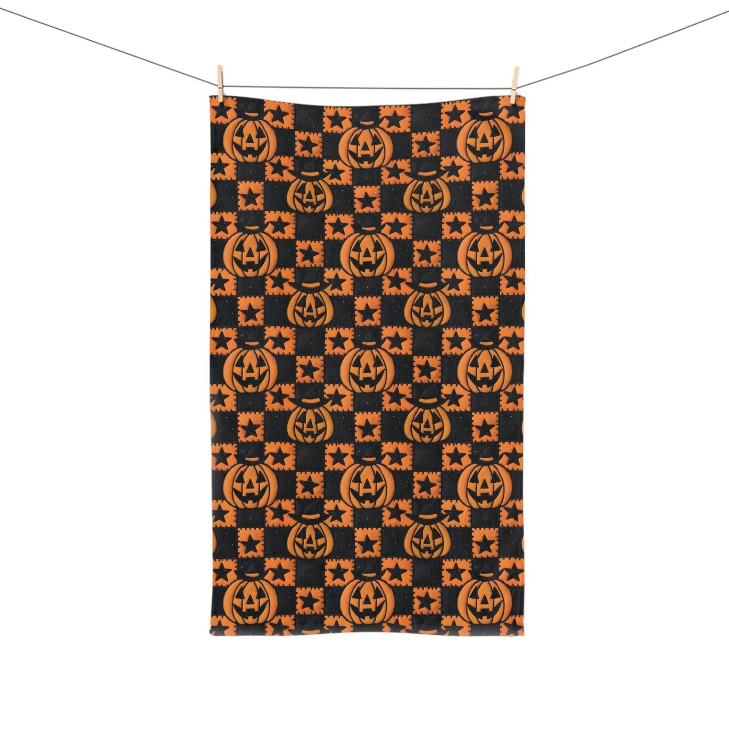 Halloween Faux 3D Quilted Hand Towel