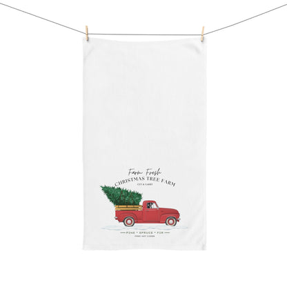 Swissy Christmas Tree Farm Hand Towel, Kitchen or Bath