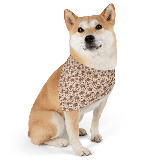 Thanksgiving Turkeys Dog Bandana with Collar