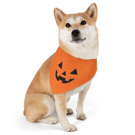 Jack-o-Lantern Halloween Dog Bandana with Collar