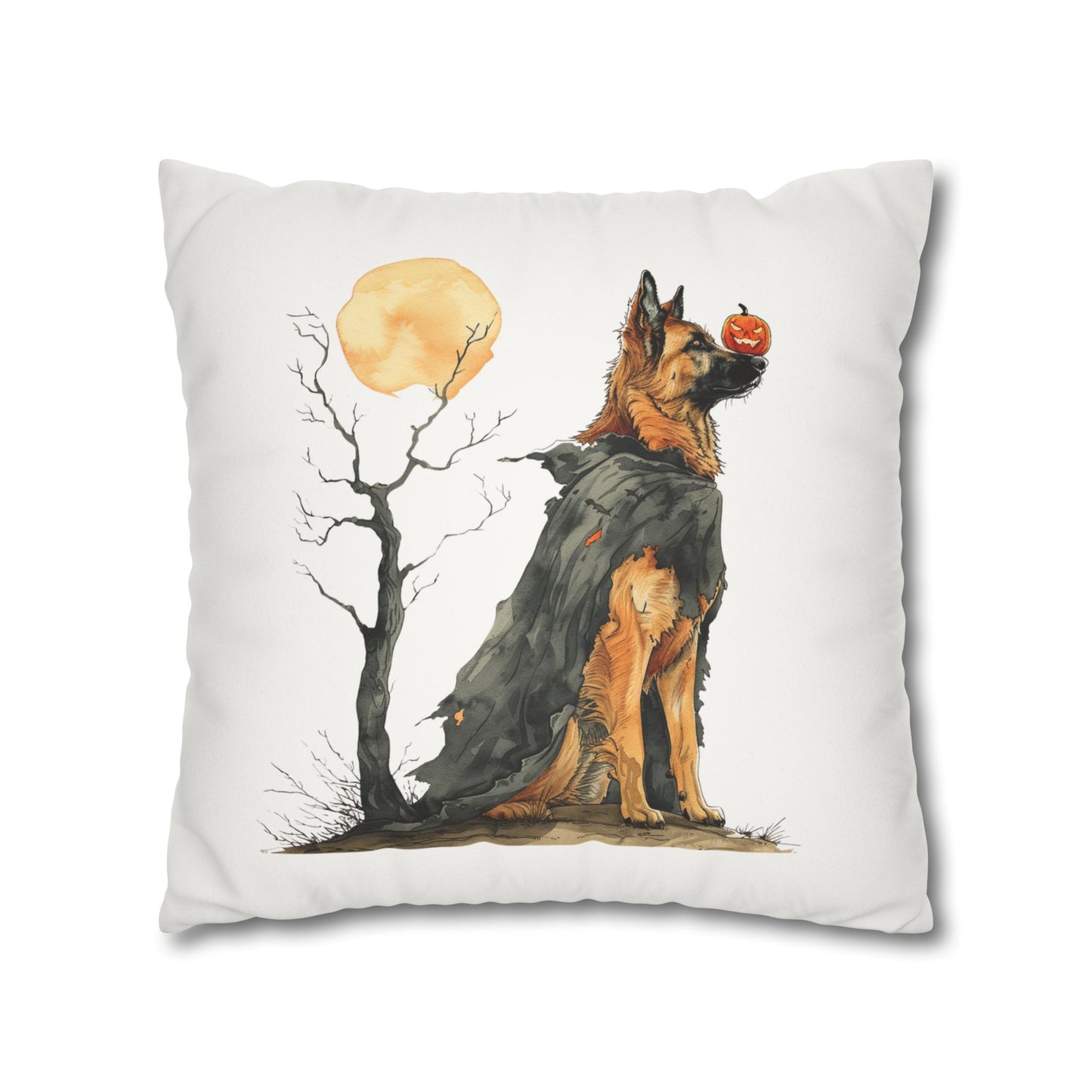 Spooky German Shepherd Halloween Pillow Cover