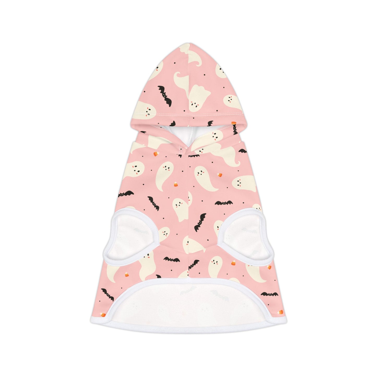 Spooky Bats and Ghosts Halloween Hoodie, Dog Costume Pet Hoodie, Trick or Treat Halloween Dog Hoodie, Pink Cute Spooky