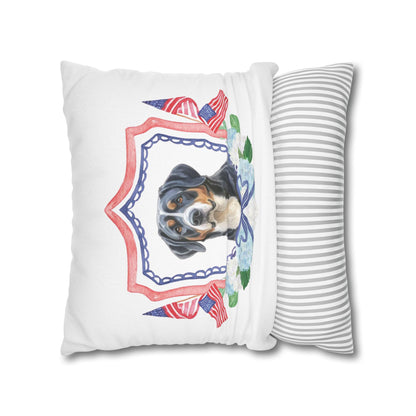 Summer Swissy in the USA, Greater Swiss Mountain Dog Pillow Cover, Hand Drawn, Double-Sided Graphics, Swissy, GSMD