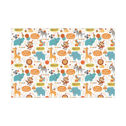 Cute Animals Birthday Wrapping Paper