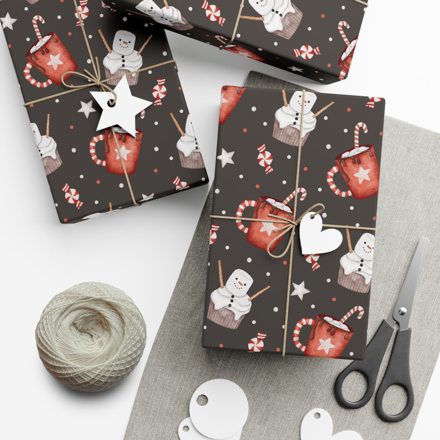 Peppermint Hot Cocoa Christmas Wrapping Paper