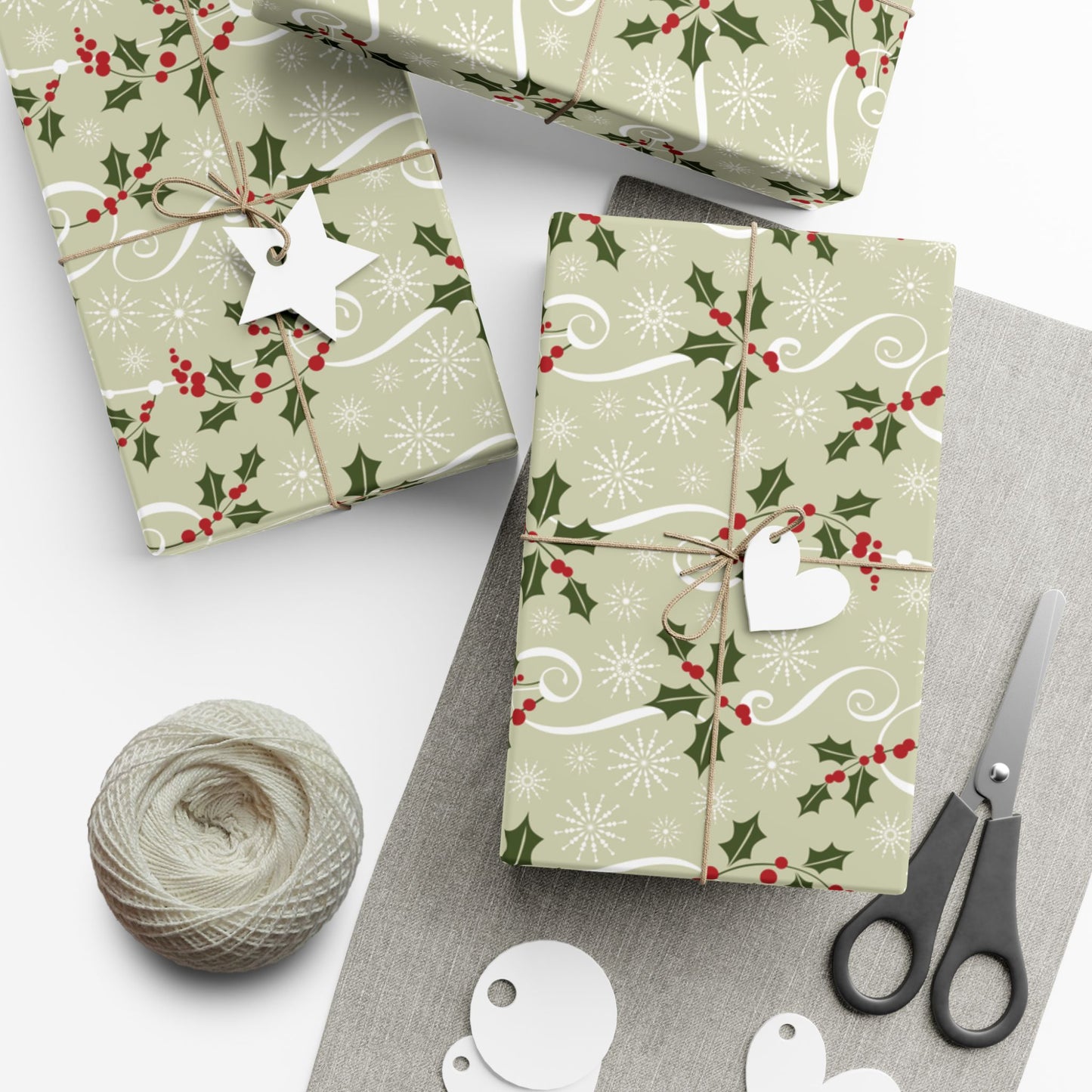 Evergreen Holly & Berries Christmas Wrapping