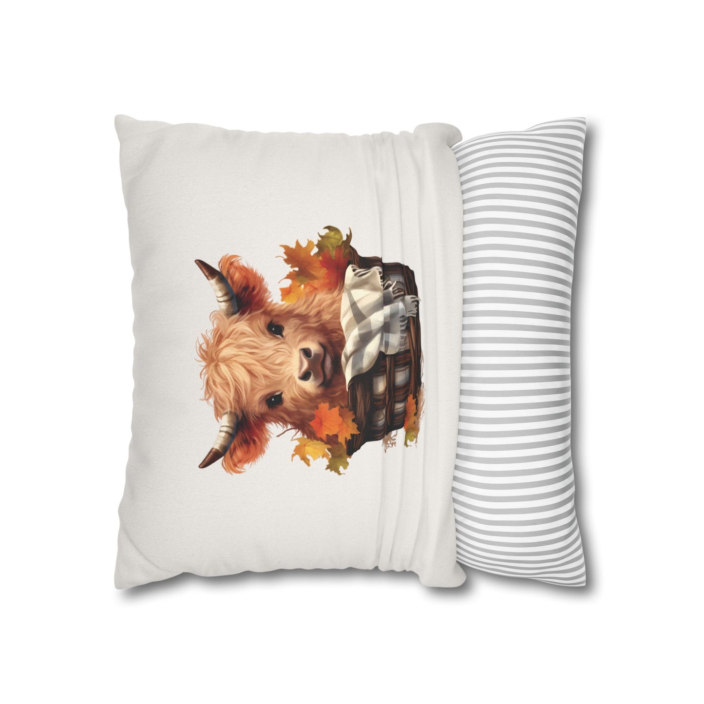 Fall Highland Cow Pillow Cover