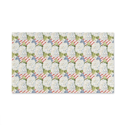 Patriotic Hydrangea Summer Hand Towel