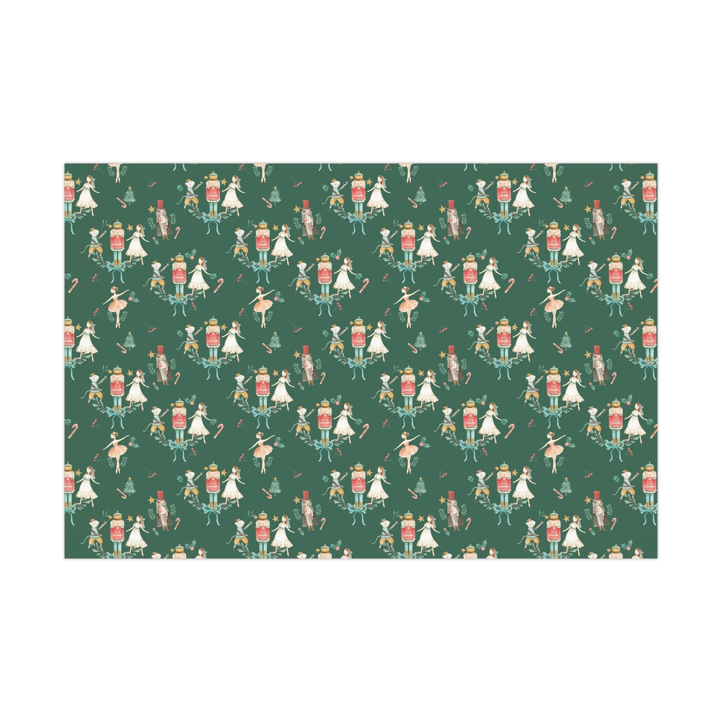 Nutcracker Ballerina & Mouse Christmas Gift Wrap