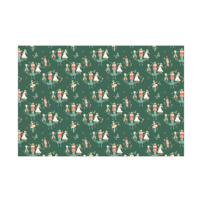 Nutcracker Ballerina & Mouse Christmas Gift Wrap