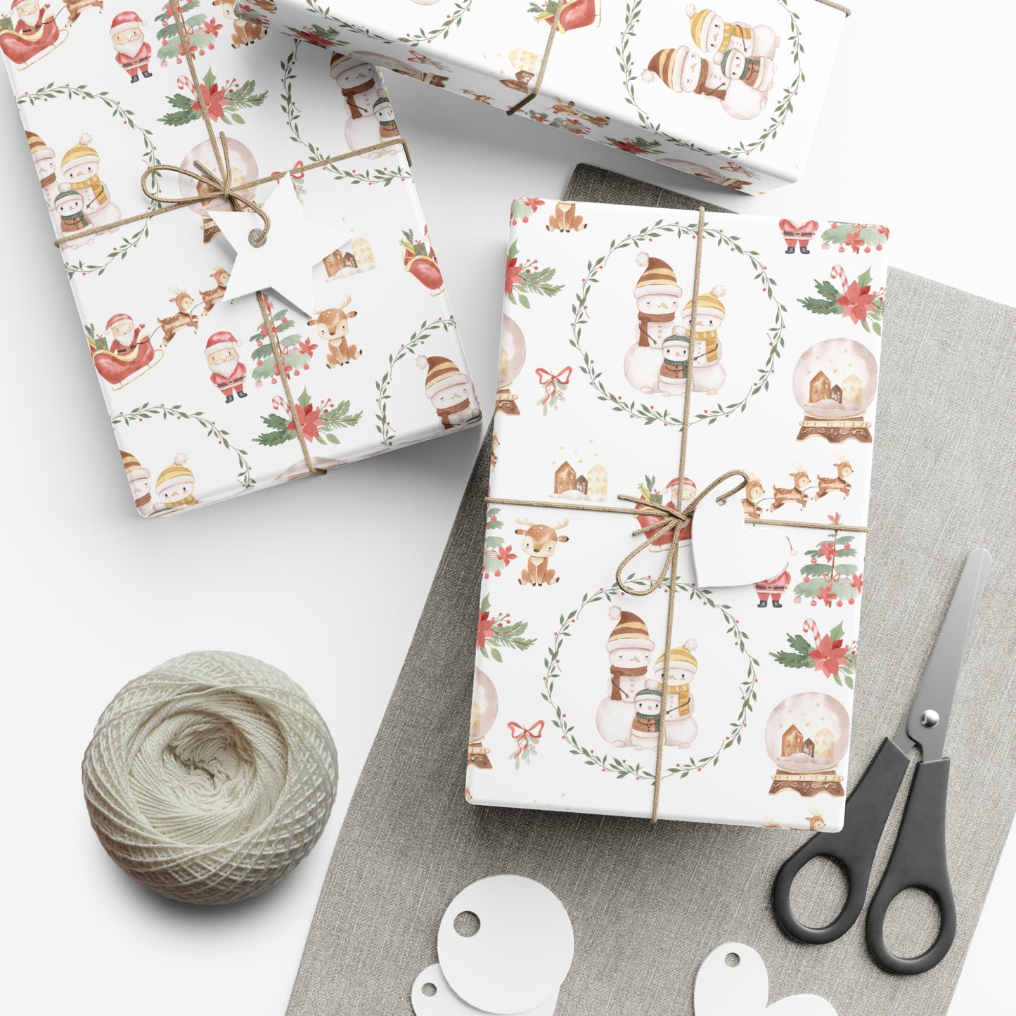 Snowman Family Christmas Wrapping Paper