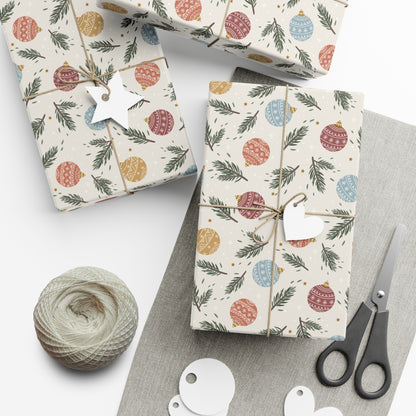 Classic Christmas Ornaments Gift Wrap, Christmas Wrapping Paper, Christmas Ornament Gift Wrap, Wrapping, Christmas Gifts, Vintage Christmas
