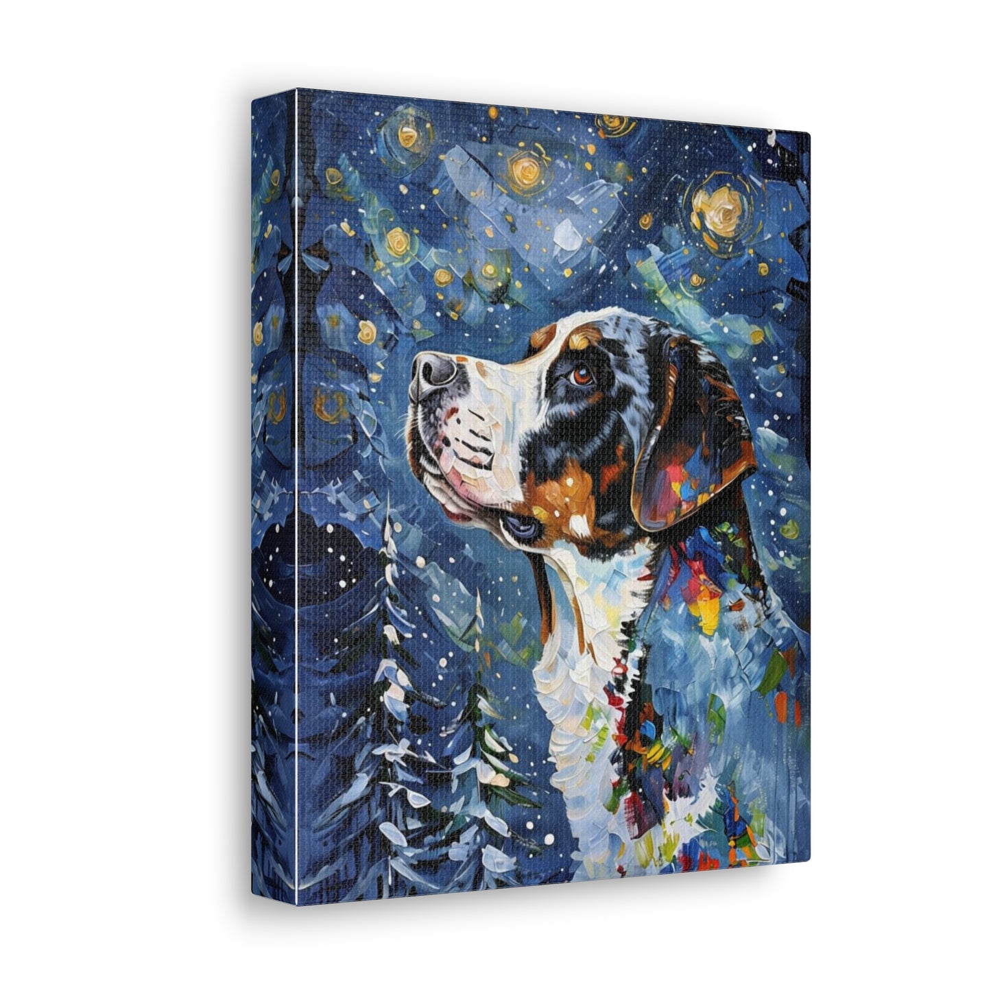 (No Frame) Winter Starry Night Swissy Wrapped Gallery Canvas