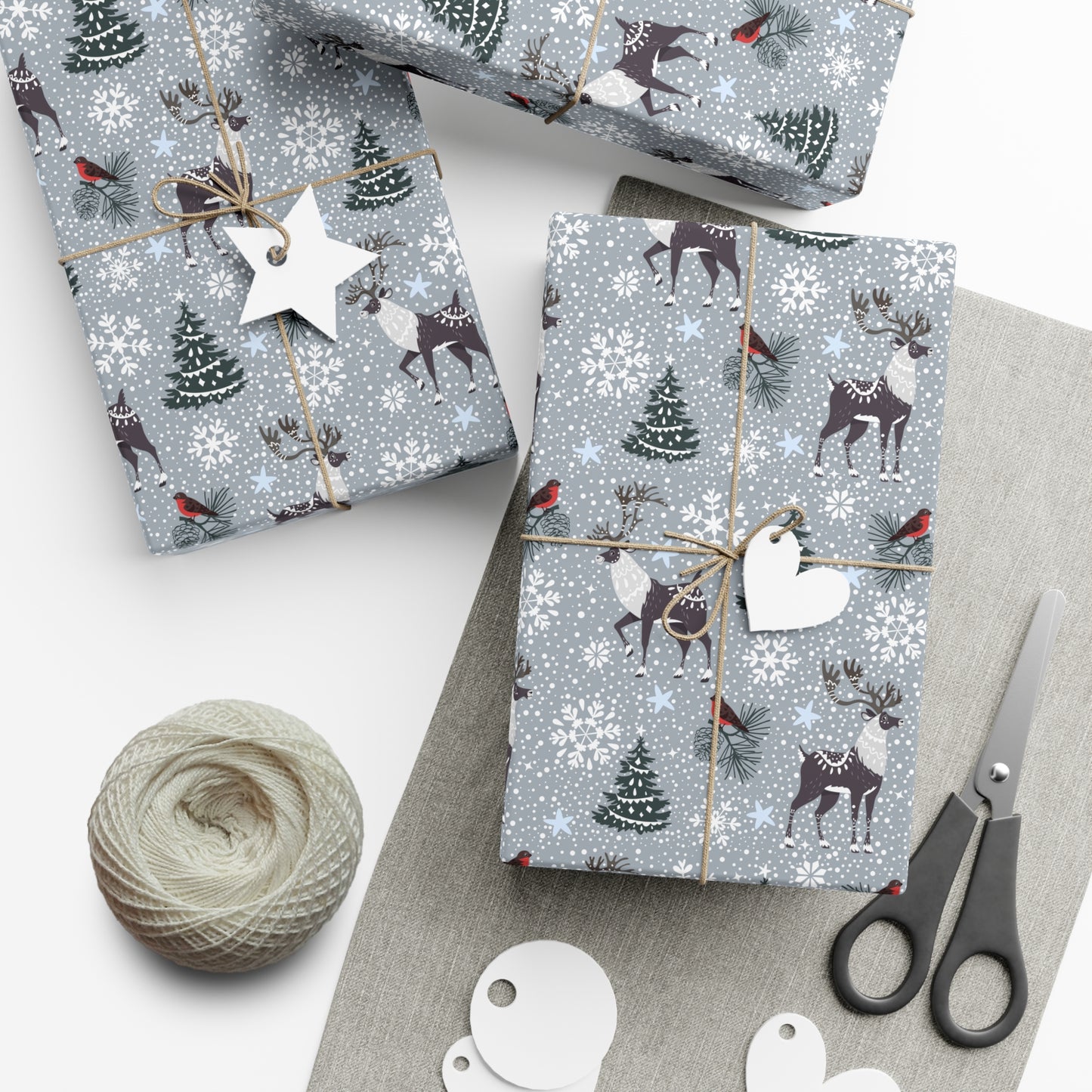 Character Moose Christmas Gift Wrap, Christmas Wrapping Paper, Christmas Snow Gift Wrap, Wrapping, Christmas Gifts