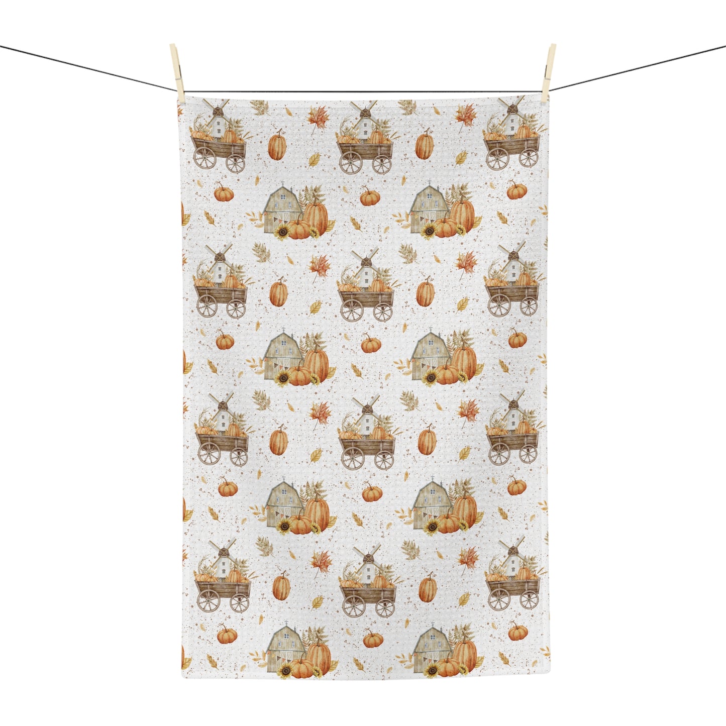 Fall Harvest Farmhouse Microfiber Tea Towel, Autumn Kitchen Decor, Fall Dish Cloth, Autumn Home Gift, Thanksgiving Hostess Gift, Christmas