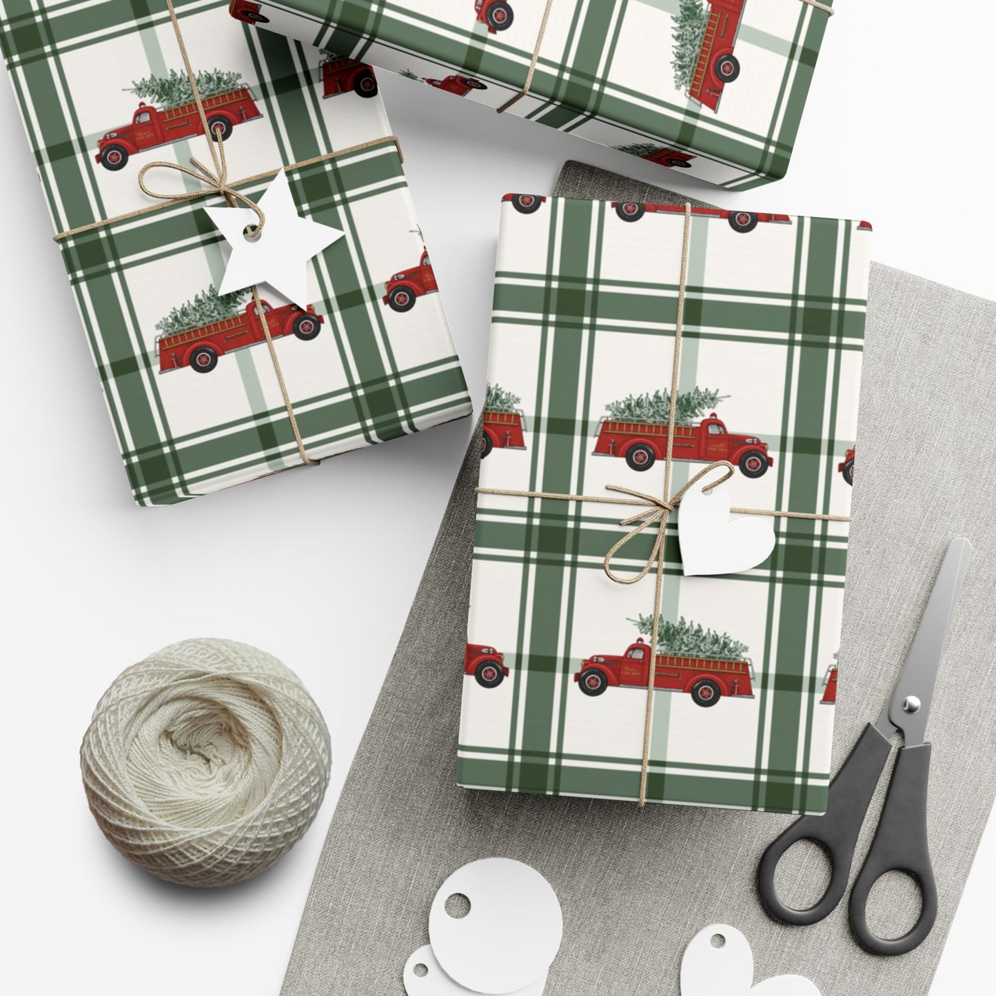 Firetruck Christmas Gift Wrap