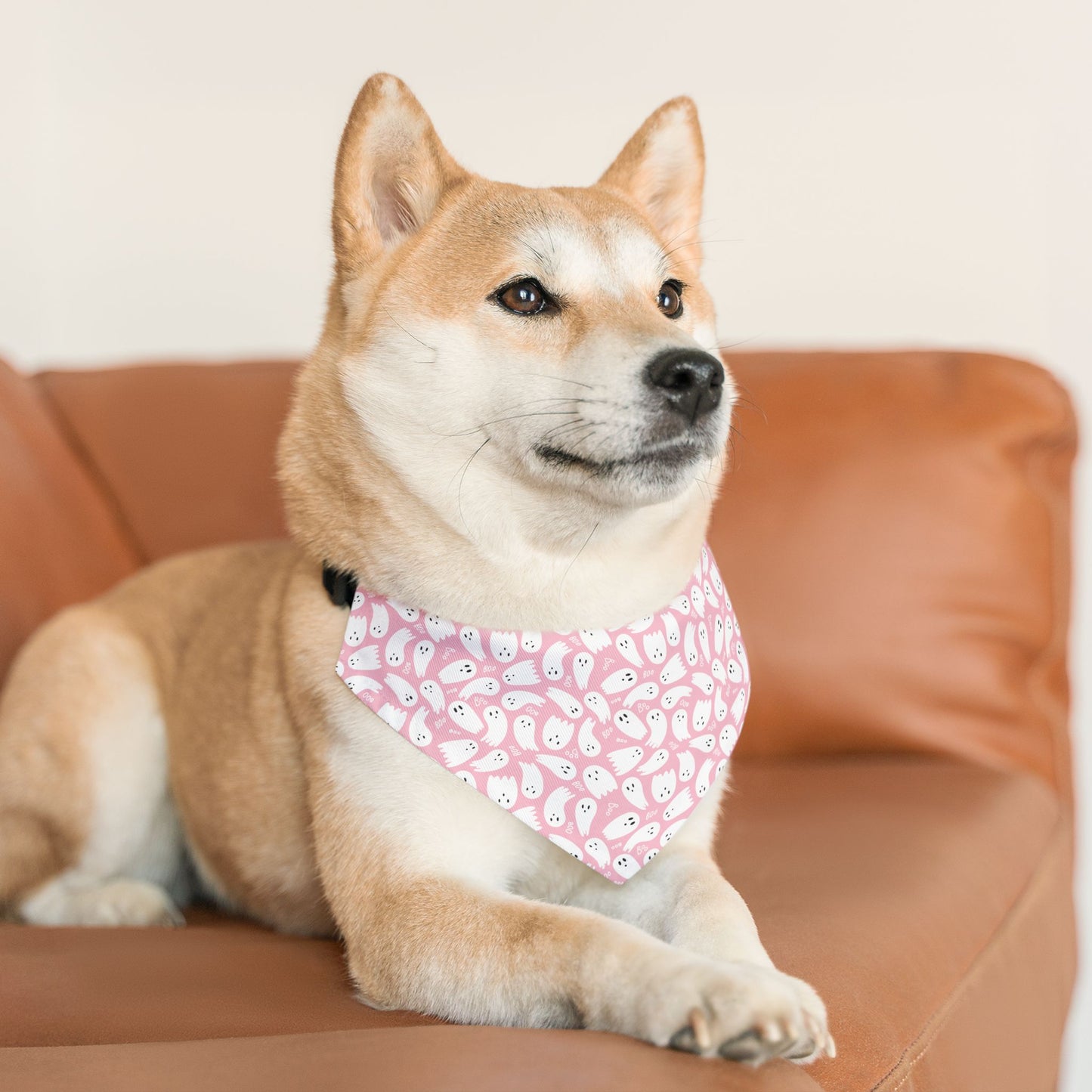 Pink Ghosts Halloween Dog Bandana