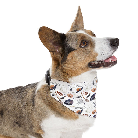 Halloween Pattern Dog Bandana with Collar