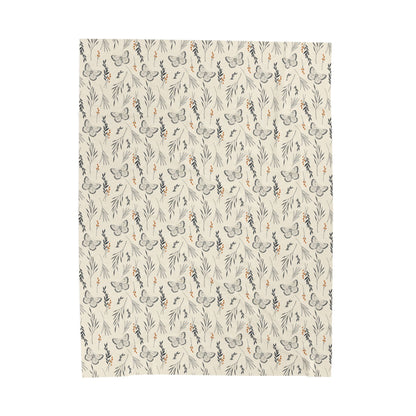 Autumn Botanicals & Butterflies Velveteen Plush Blanket