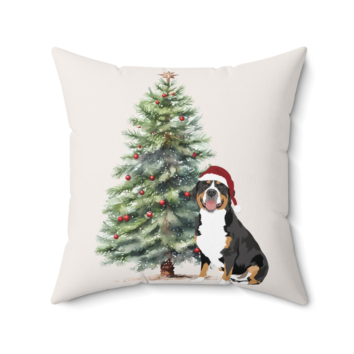 Swissy Double Sided, 2 Different Christmas designs, Throw Pillow, GSMD Christmas, Greater Swiss Mountain Dog Christmas Decor