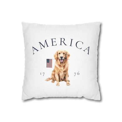 Double Sided Patriotic Golden Retriever Dog with 2 Different Summer Graphics