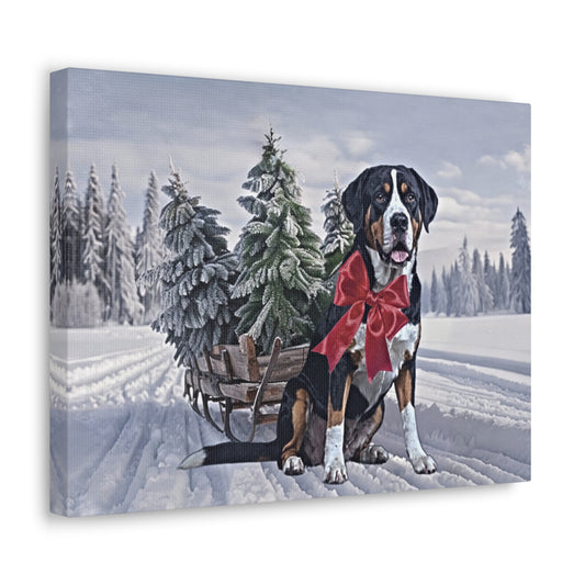 (No Frame) Swissy Winter Starry Night Wrapped Canvas