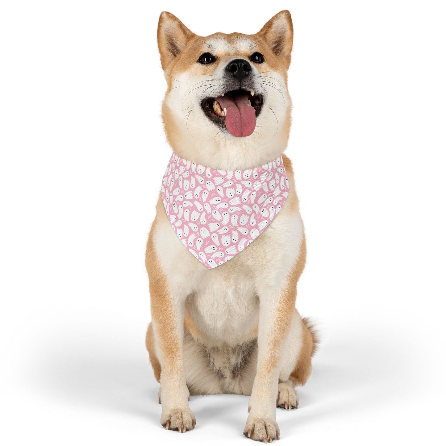 Pink Ghosts Halloween Dog Bandana