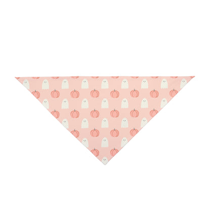Peach Ghosts & Pumpkins Dog Bandana