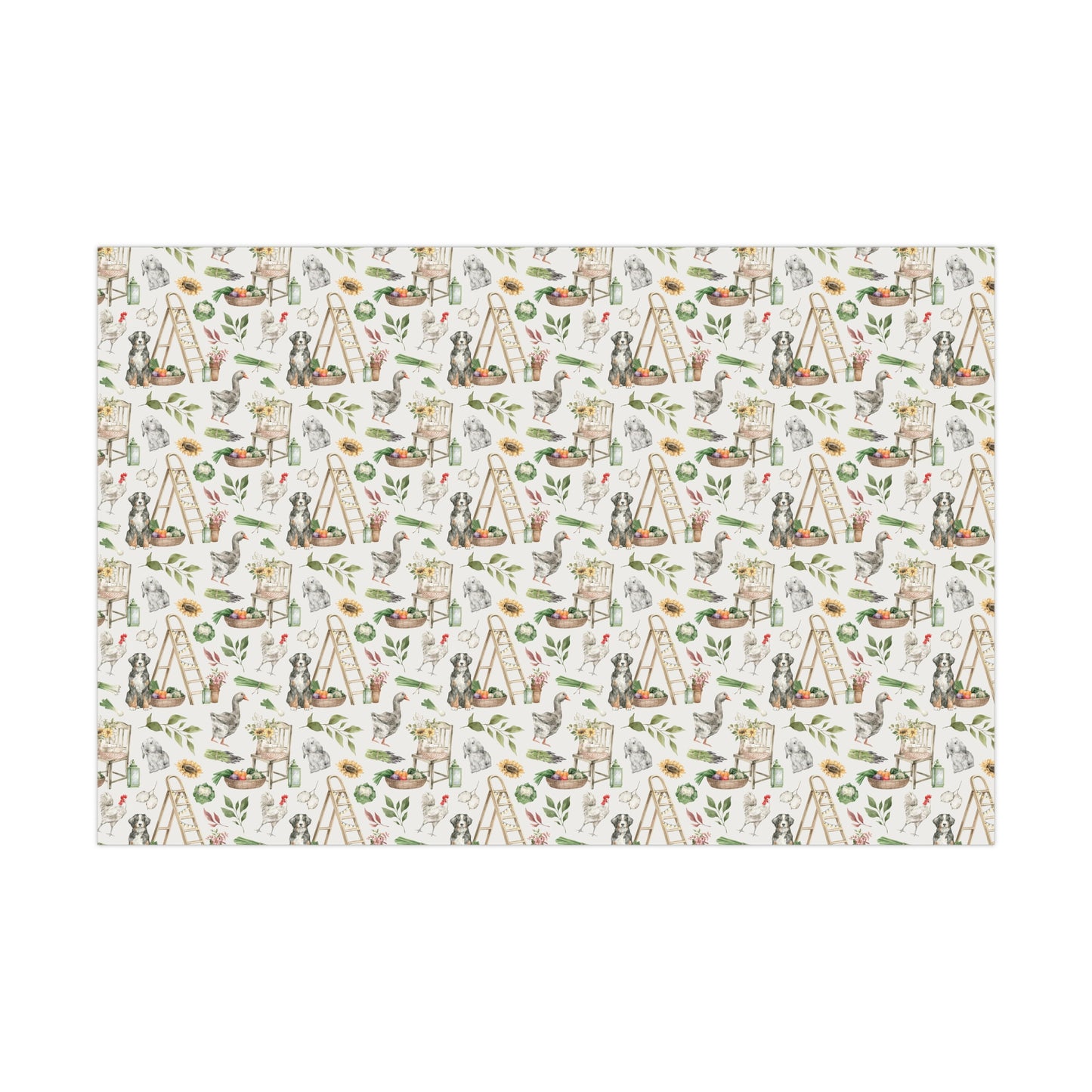 Farm Harvest Bernese Mountain Dog Wrapping Paper