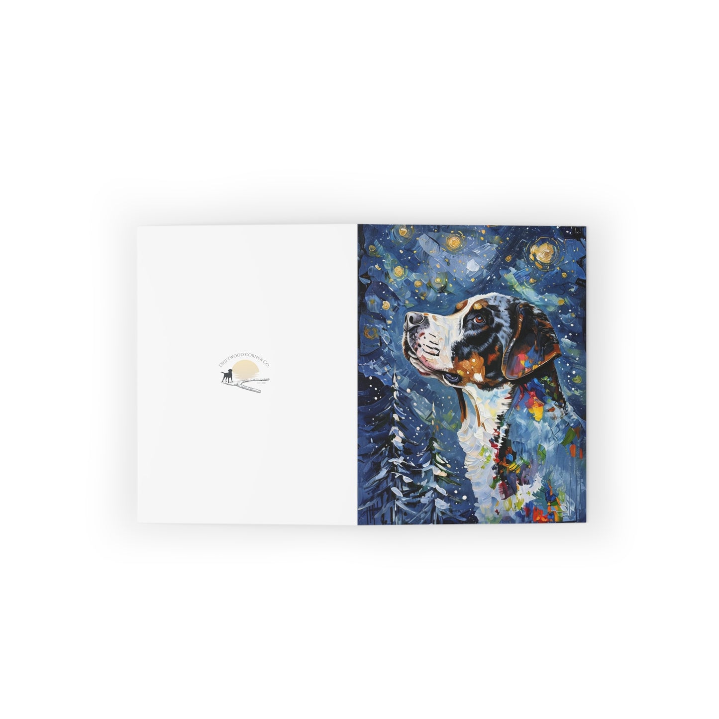 Swissy Starry Christmas Night Greeting cards (8, 16, and 24 pcs), Custom Greeting