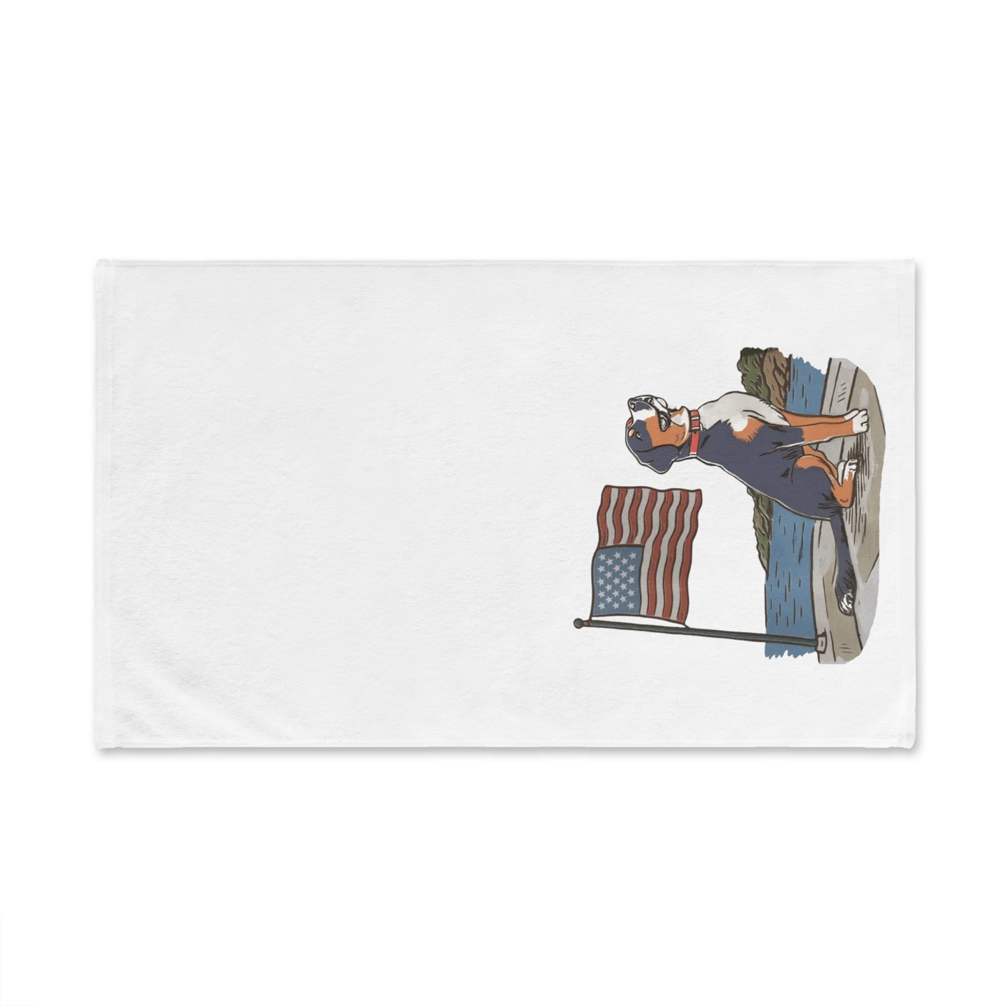 Summer Swissy in the USA Hand Towel for Bath and Kitchen, Greater Swiss Mountain Dog