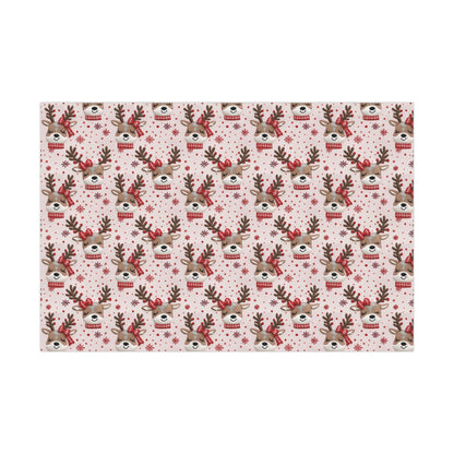 Faux Embroidered Patch Pink Reindeer