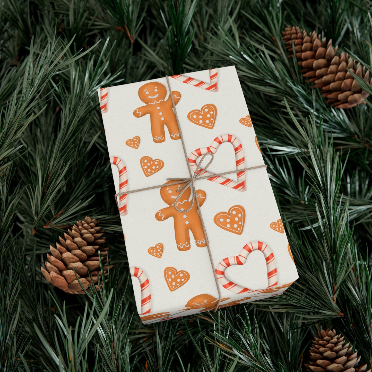 Classic Christmas Gingerbread Man Gift Wrap, Christmas Wrapping Paper, Christmas Ornament Gift Wrap, Wrapping, Christmas Gifts, Candy Cane