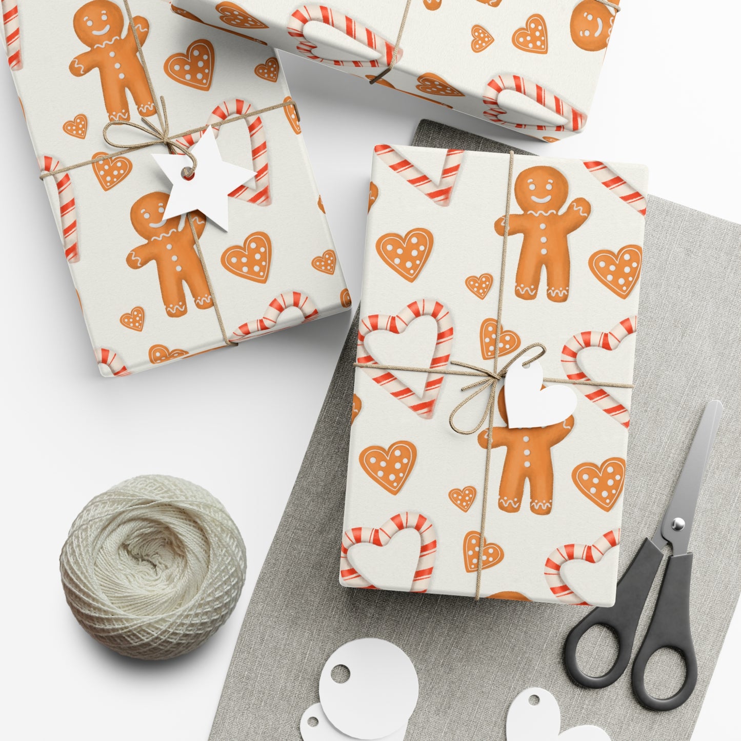 Classic Christmas Gingerbread Man Gift Wrap, Christmas Wrapping Paper, Christmas Ornament Gift Wrap, Wrapping, Christmas Gifts, Candy Cane