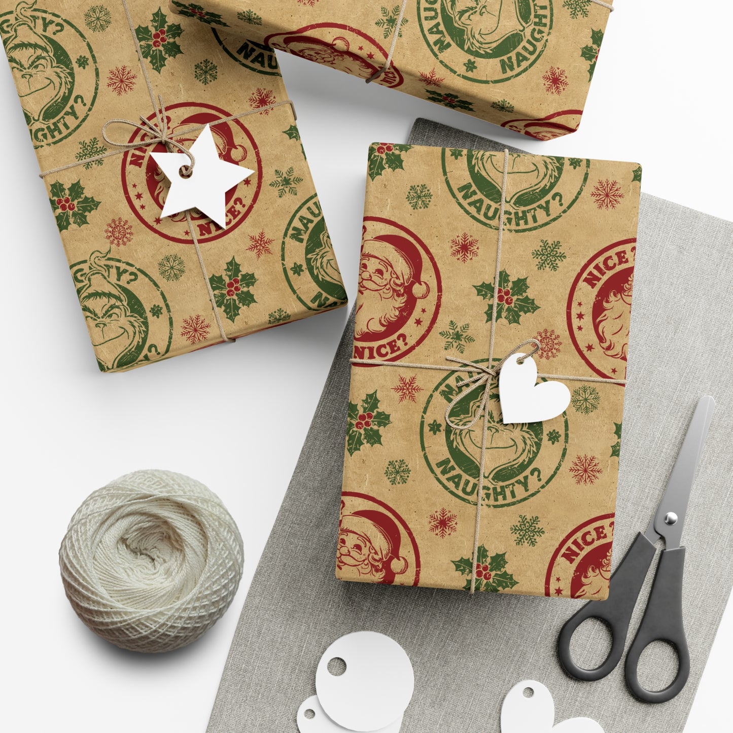 Naughty Nice List Christmas Gift Wrap