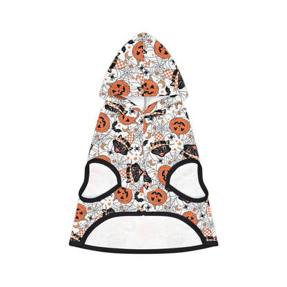 Retro Pumpkins and Halloween Black Cat Dog Halloween Hoodie, Dog Costume Pet Hoodie, Trick or Treat Halloween Dog Hoodie,Spooky