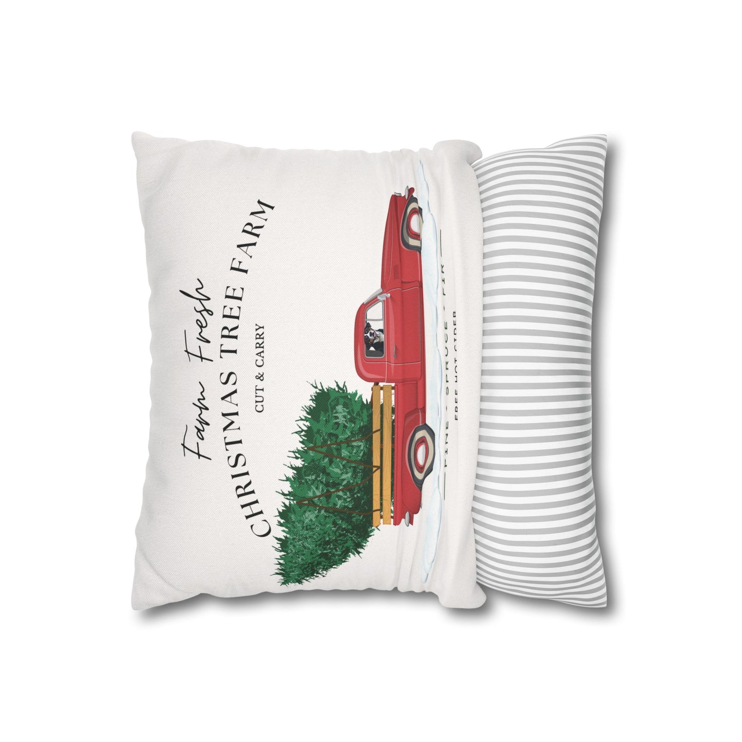 Christmas Swissy Tree Farm Pillow Cover, Double Sided Print