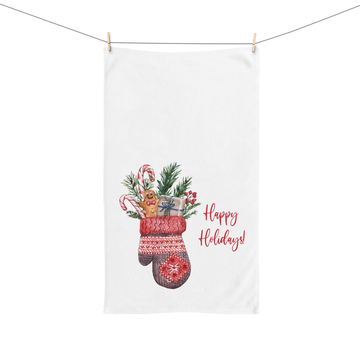 Christmas Mitten Hand Towel