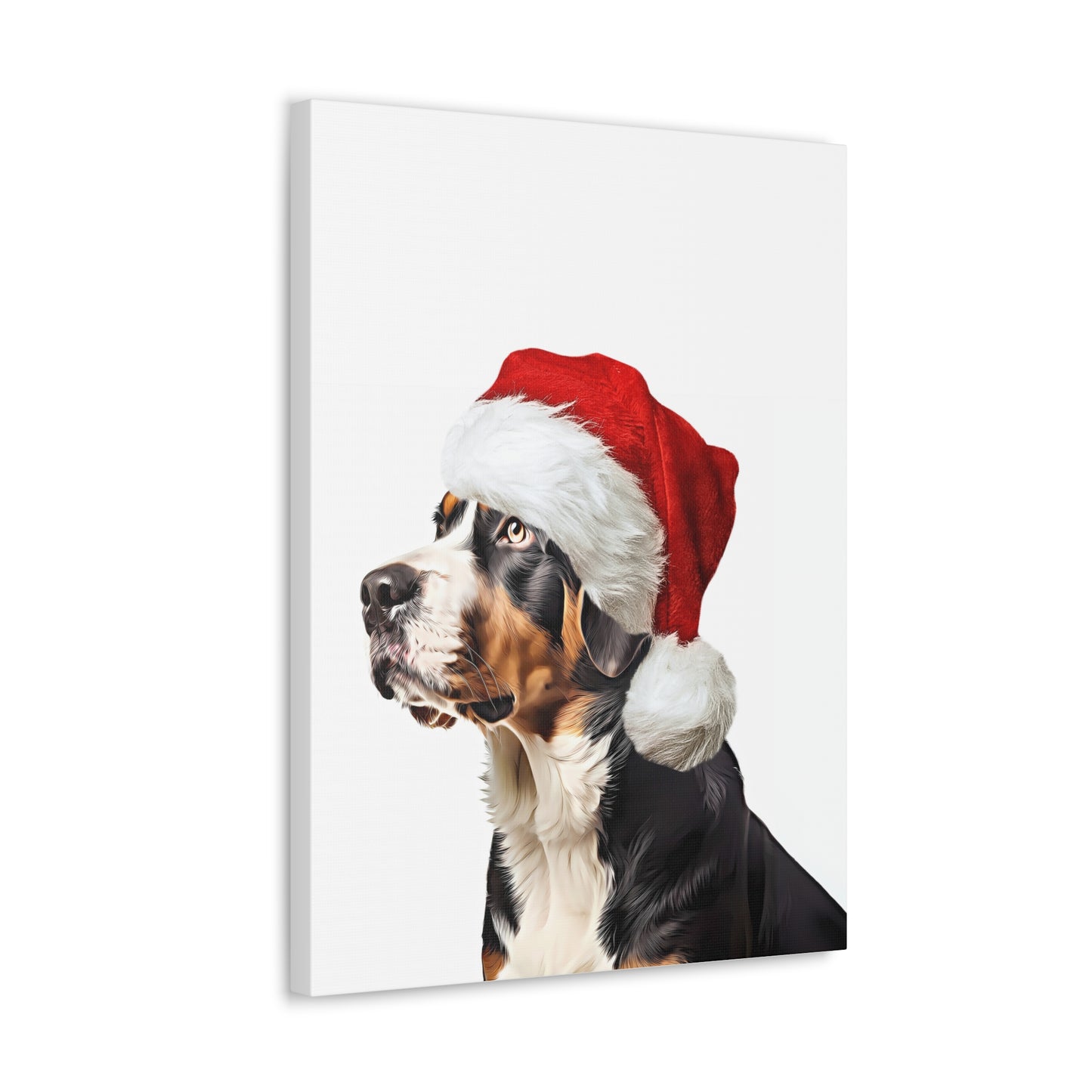 Swissy Christmas Portrait Wrapped Canvas (No Frame)