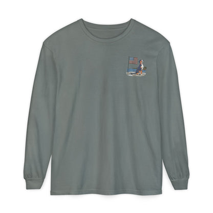 2025 New Summer Swissy Unisex *Long Sleeve* Comfort Colors Brand Shirt, Greater Swiss Mountain Dog Flag Shirt, Cartoon Swissy Character