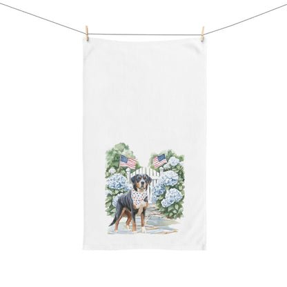 Greater Swiss Mountain Dog Summer Patriotic Hand Towel for Bath and Kitchen