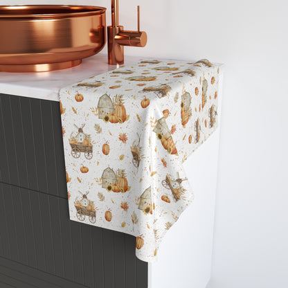 Autumn Farmhouse Harvest Hand Towel for Kitchen and Bath