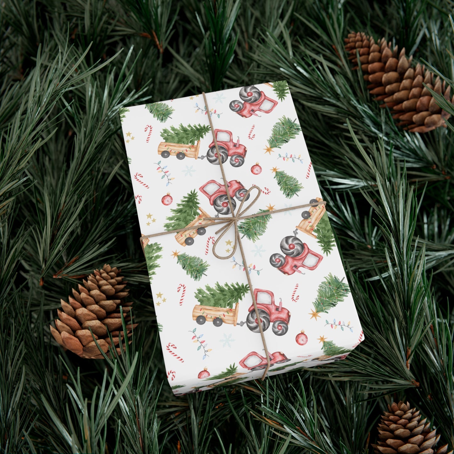 Christmas Tractor Gift Wrap