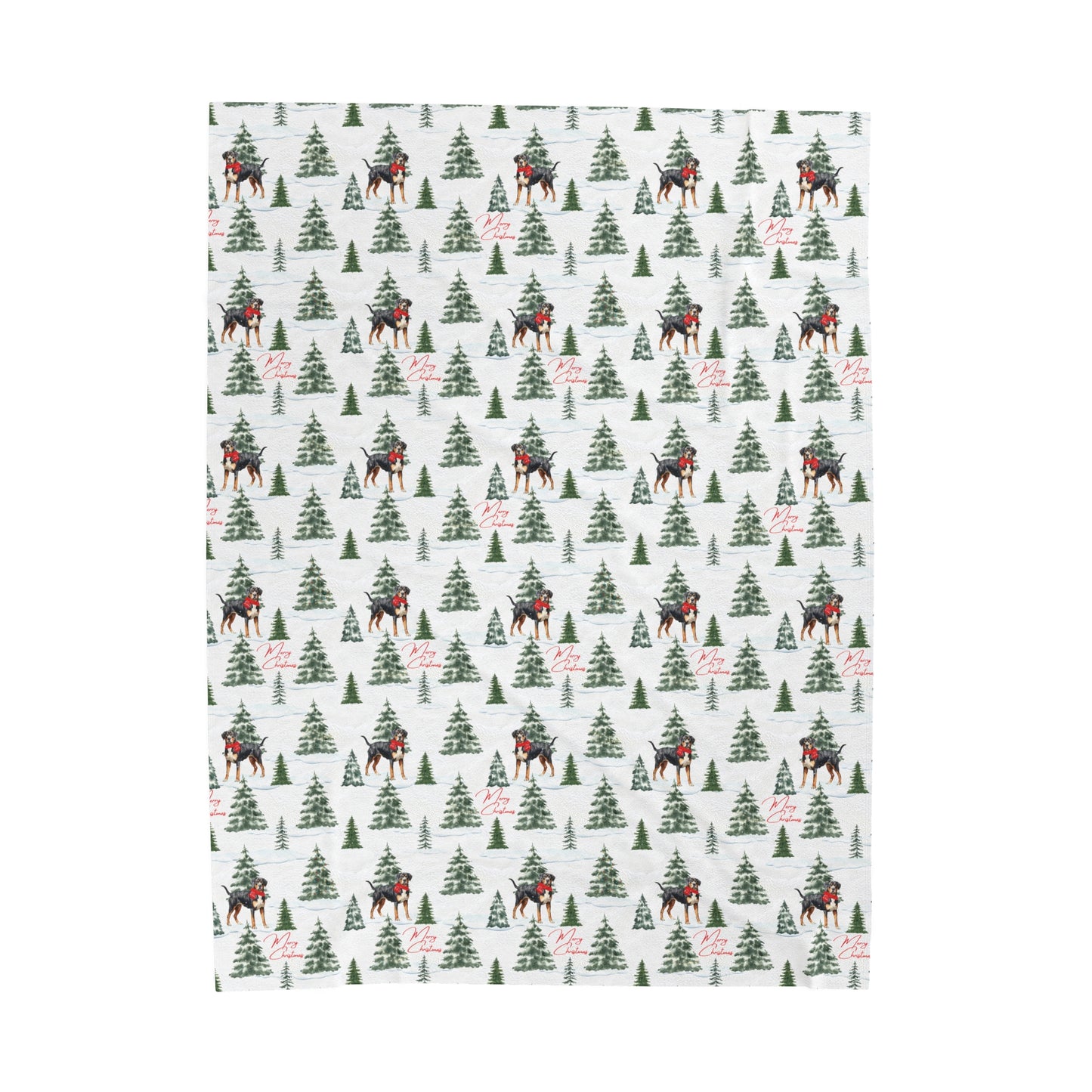 Snowy Swissy Christmas Velveteen Throw Blanket